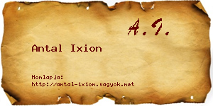 Antal Ixion névjegykártya